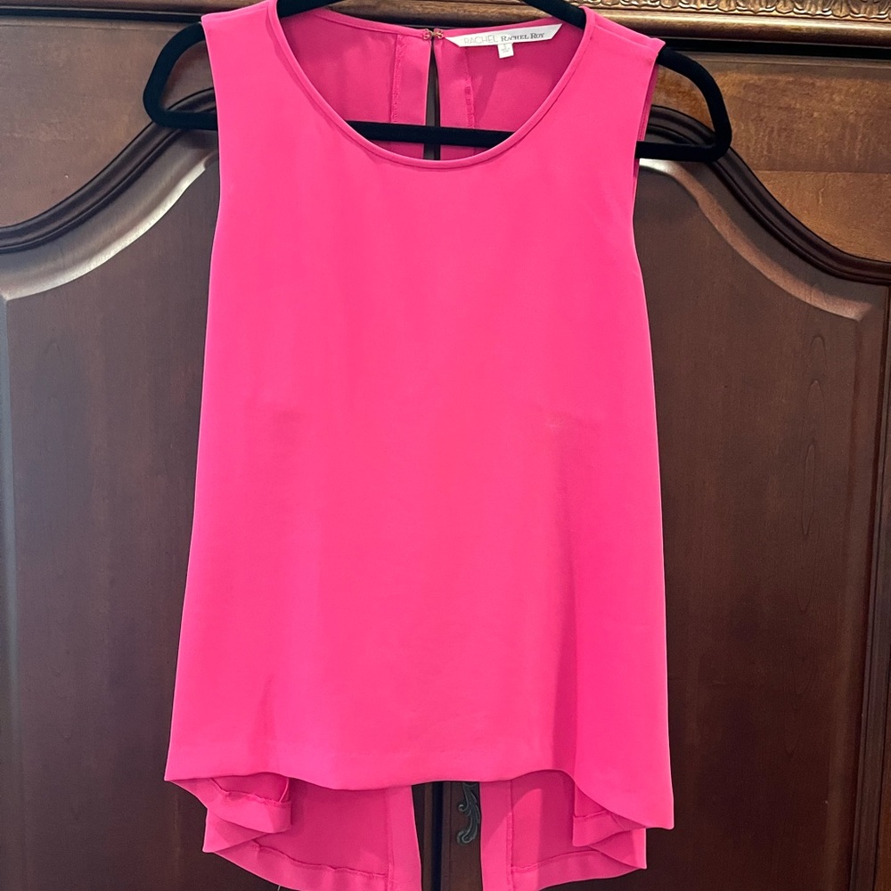 RACHEL Rachel Roy Vibrant Pink Sleeveless Blouse